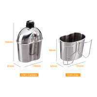 Gourde d'eau extérieure en acier inoxydable avec logo client, tasse de camping