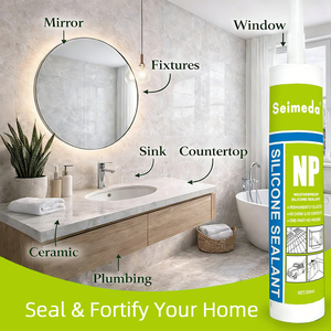Sellador de Silicona RTV Antihongos, Acetoxi de Curado Rápido, Sellador de Juntas, Pegamento Acético para Vidrio, para Acristalamiento de Ventanas, Construcción y Sellado GP - Product Image 2