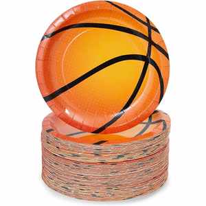 Personnalisation OEM : Assiettes de basket-ball à thème sportif de 7 pouces, jetables, pour fournitures et décorations de fête d'anniversaire, prix d'usine - Product Image 4