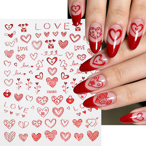 Pegatinas de <span class=keywords><strong>Uñas</strong></span> con Diseño de Labios Rojos Estilo Francés 5D para el Día de San Valentín, Plástico Libre de BPA, No Tóxico, Adhesivo para Arte de <span class=keywords><strong>Uñas</strong></span> DIY - Product Image 5