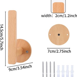 Wooden Hat Rack <b>Wall</b> Mounted L Shape Solid Wood Clothes Bag <b>Storage</b> Organizer <b>Hanging</b> For Home Use - Product Image 4