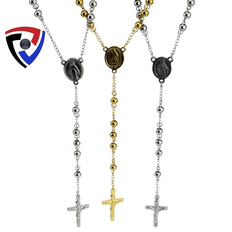 Acier Inoxydable Sainte Force Verset Biblique Collier de Prière Chrétienne Christ Croix Gravé Bible Seigneurs Collier de Prière