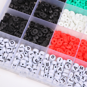 24 Grid DIY Soft Clay Beads Making Necklace Bracelet Jewelry Colorful Letter Beads Accessory Box