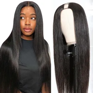 New V Part Wig Human Hair Curly,Raw Burmese Hair Glueless Thin Part Wig,U Part Wig Blend With Your Own Hairline