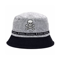 Chapeau Bob Personnalisé Brodé Crâne en Coton Style Urbain Chapeau de Pêcheur Unisexe Tendance Extérieur Casquette Hip-Hop
