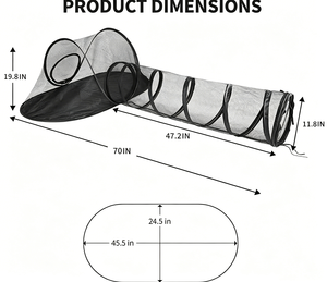 Pet Tunnel Cat Tunnel Dog Tunnel Outdoor Cat <b>Enclosure</b> Catio Mesh Cat Tunnel <b>Enclosure</b> Foldable Pet Tunnel Tent Backyard Play - Product Image 2
