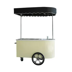 Desain baru untuk koktail bir Bar es krim troli kopi Kereta anjing panas berdiri listrik truk makanan roda tiga untuk dijual