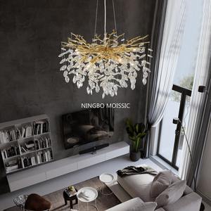 Lustres ronds en cristal de branche d'arbre d'or de 18 pouces pour accrocher de salle à manger - Product Image 6