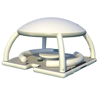 Plateforme aquatique gonflable pliable avec tente, île flottante Drop Stitch avec auvent pour le camping aquatique, les loisirs et les fêtes