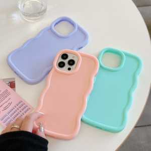 เคสโทรศัพท์มือถือขอบหยักนุ่มแบบกำหนดเองสำหรับ <span class=keywords><strong>iPhone</strong></span> 15 16 <span class=keywords><strong>Pro</strong></span> Max 14 <span class=keywords><strong>Pro</strong></span> Max 13 12 11 Xs Xr สีลูกกวาด กันน้ำ กันกระแทก - Product Image 1