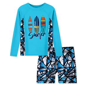Conjuntos de Trajes de Baño de Manga Larga para Niños, Protección Solar, Trajes de Baño Coloridos para Niños, Ropa de Playa - Product Image 6