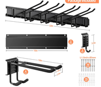 Organizador de Herramientas Resistente para Garaje y Jardín, Soporte de Pared para Almacenamiento de Herramientas de Garaje, 48 Pulgadas, para Rastrillos y Sillas Plegables