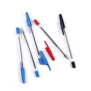 FOSKA墨水笔黑色红色蓝色廉价定制印刷1.0毫米点塑料圆珠笔圆珠笔蓝色钢笔制造商