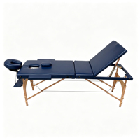 Table de massage portable à 3 sections, pliable, avec pieds en bois, lit de spa avec sac de transport pour salon