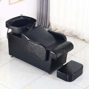 Goedkope Prijs Wassalon Shampoo Massage Stoel Rood Zwart Kappers Shampoo Bed Haar Spa Hoofd Wassen Kappersstoel Met Gootsteen - Product Image 2