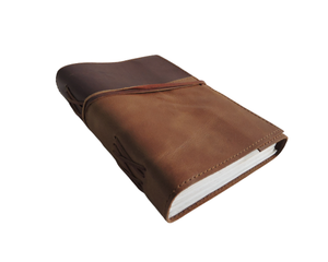Rustic Brown Genuine Leather Bound B6 Planner Handmade Craft Pages Daily Journal Writing Notebook for Travel and Notes - Product Image 3