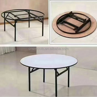 Tables rondes pliantes en bois pour événements, mariages, dîners en plein air, fêtes, vente en gros SMS