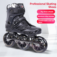 Patins à Roues Alignées de Vitesse à 3 Roues de Haute Qualité pour Hommes, Patins à Roulettes de Slalom Professionnels pour Adultes