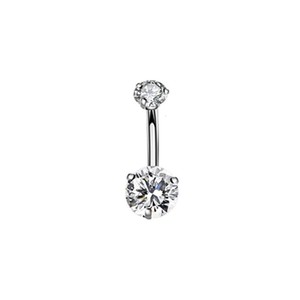 CRYSPURE 14g Piercings de nombril en acier inoxydable pour femme, avec pendentif cœur en CZ, opale et perle, bijoux de corps tendance - Product Image 3