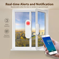 Capteur de porte/fenêtre intelligent moderne en stock, détecteur de contact sans fil WiFi, alerte via application, dispositif de sécurité domestique avec batterie de secours
