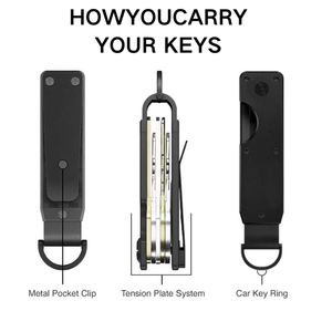 Sợi Carbon Key Chủ Thông Minh Key Wallet Edc Túi Xe Móc Chìa Khóa Tổ Chức Chuỗi Keychain Hộ Gia Đình Key Clip - Product Image 5