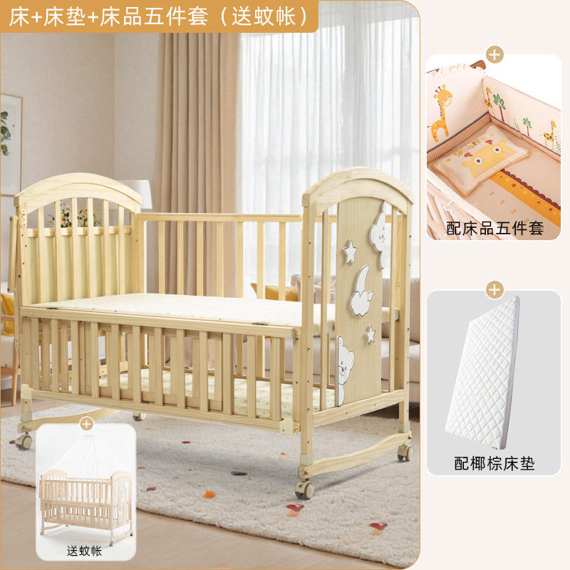 Juego de cama de 5 piezas + Mosquitera + Colchón de fibra de coco