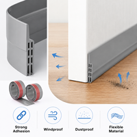 Bande d'étanchéité flexible autocollante pour bas de porte, anti-courant d'air, anti-poussière, isolation phonique, joint d'étanchéité pour bas de porte et fenêtre