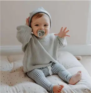 Automne et hiver vêtements pour bébés garçons et filles bébé pull à col rond coton bébé pull en tricot