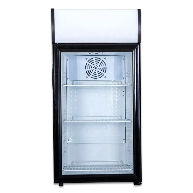 80L Mini Glass Door Display Beverage Cooler Commercial Refrigerator