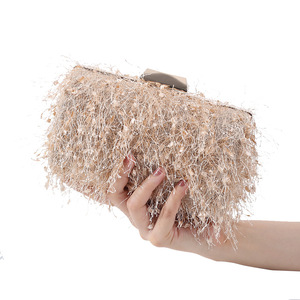 Cross-border Evening Clutch <b>Bag</b> Tassels Women's Daily Use <b>Hot</b>-Selling Polyester Lock Closure Shoulder <b>Bag</b> RTS Bulk Mixed Order - Product Image 2