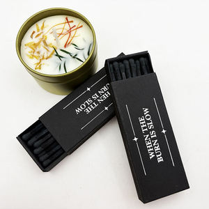 Luxury Black <strong>Vintage</strong> Eco-Friendly Safety Wooden <strong>Matches</strong> Packaging <strong>Box</strong> Printing Customization Cigar Use Household Bulk Wholesale - Product Image 5