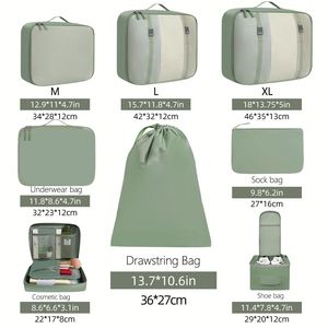 8 Set Packing Cubes Various Sizes Packing Organizer for Travel Accessories Luggage Carry on <b>Suitcase</b> - Product Image 2