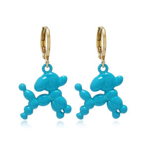 2025 nuevos pendientes de aro Huggie dorados de diseño creativo para mujeres niñas lindo perro de dibujos animados 3D cachorro pendientes de gota de moda para fiestas - Product Image 4