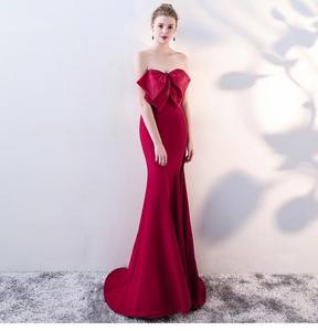 Big Strik Knoop Off Shoulder Jurk Jurk Eenvoudig Getailleerd Elastisch Formele Jurk Zeemeermin Avond Prom Dress - Product Image 5