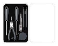 Kit d'outils à main en acier au carbone 5 pièces : tournevis, pinces, testeur de tension, coupe-circuit, mètre ruban pour bricolage, usage domestique et réparation électrique OEM REEKE