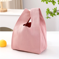 Stilvolle Mini-Strickhandtasche für Damen, Reise- und Strandnutzung, mit Zwei Griffen, Offener Verschluss, Modisches Faltbares Leichtgewicht-Design