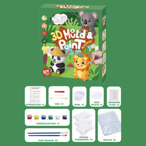 Di alta qualità divertente fai da te pittura in gesso 3D cartone animato animale stampi in gesso per bambini giochi di disegno educativi - Product Image 3