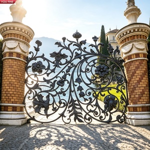 Clôture de jardin en <span class=keywords><strong>fer</strong></span> <span class=keywords><strong>forgé</strong></span> avec porte principale à fleurs - Product Image 2