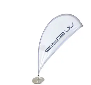 MERIS Promotional Customized MinI Series Feather/Teardrop/Rectangle Shape Table Desktop Flag For Advertising