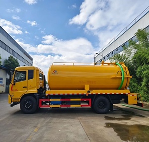 Camion d'aspiration des eaux usées à moteur auxiliaire Dongfeng Tianjin, camion d'aspiration des eaux usées à haute pression de 15 mètres cubes - Product Image 3