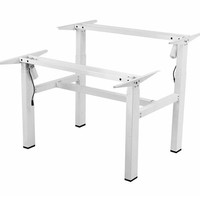 Bureau de travail électrique en acier, moderne et minimaliste, réglable en hauteur, double poste, en forme de barre, pour assis-debout