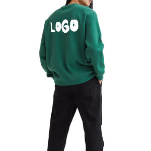 Vente en gros de sweats à capuche unisexes brodés verts tendance de qualité supérieure 51% coton 49% polyester tissé LOGO personnalisé - Product Image 1