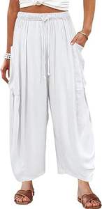 Casual Wear Summer Beach <span class=keywords><strong>Pantalones</strong></span> de cintura elástica para damas <span class=keywords><strong>Pantalones</strong></span> cómodos de Bolsillo grande - Product Image 6