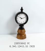 Jam meja produsen logam penjualan murah rumah Accent 22.23*9.53*26.04CM emas mengkilap jam meja untuk dekorasi rumah