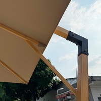 Meilleur prix Grand parasol de patio rétractable à bras pliable en aluminium résistant au vent pour hôtels et restaurants