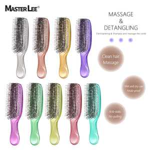 Super Hot Sale Patented ABS <strong>Hair</strong> Combs Scalp Massage <strong>Detangling</strong> Two Tiers 8 Rows Teeth <strong>Hair</strong> <strong>Brushes</strong> Three Colors - Product Image 2