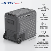 Réfrigérateur de voiture/camping-car 55L avec roues, double zone, R600a, 12V/24V, portable, pour camping familial et activités de plein air