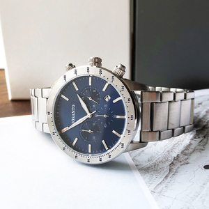 นาฬิกาผู้ชายโครโนกราฟที่ทันสมัยและลำลองมัลติฟังก์ชั่นกันน้ำ <span class=keywords><strong>50M</strong></span> สายเหล็กนาฬิกาข้อมือควอตซ์ AR11241 - Product Image 3