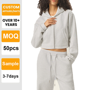 Sudadera con Capucha Deportiva de Felpa Gruesa con Bordado Personalizado al por Mayor, Sudadera Corta con Cremallera Extra Grande de Primera Calidad - Product Image 1