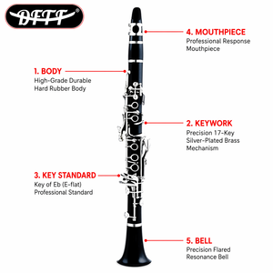 <span class=keywords><strong>Clarinete</strong></span> en Mi bemol DFCL 210 con accesorios completos para enseñanza y presentaciones musicales - Product Image 3